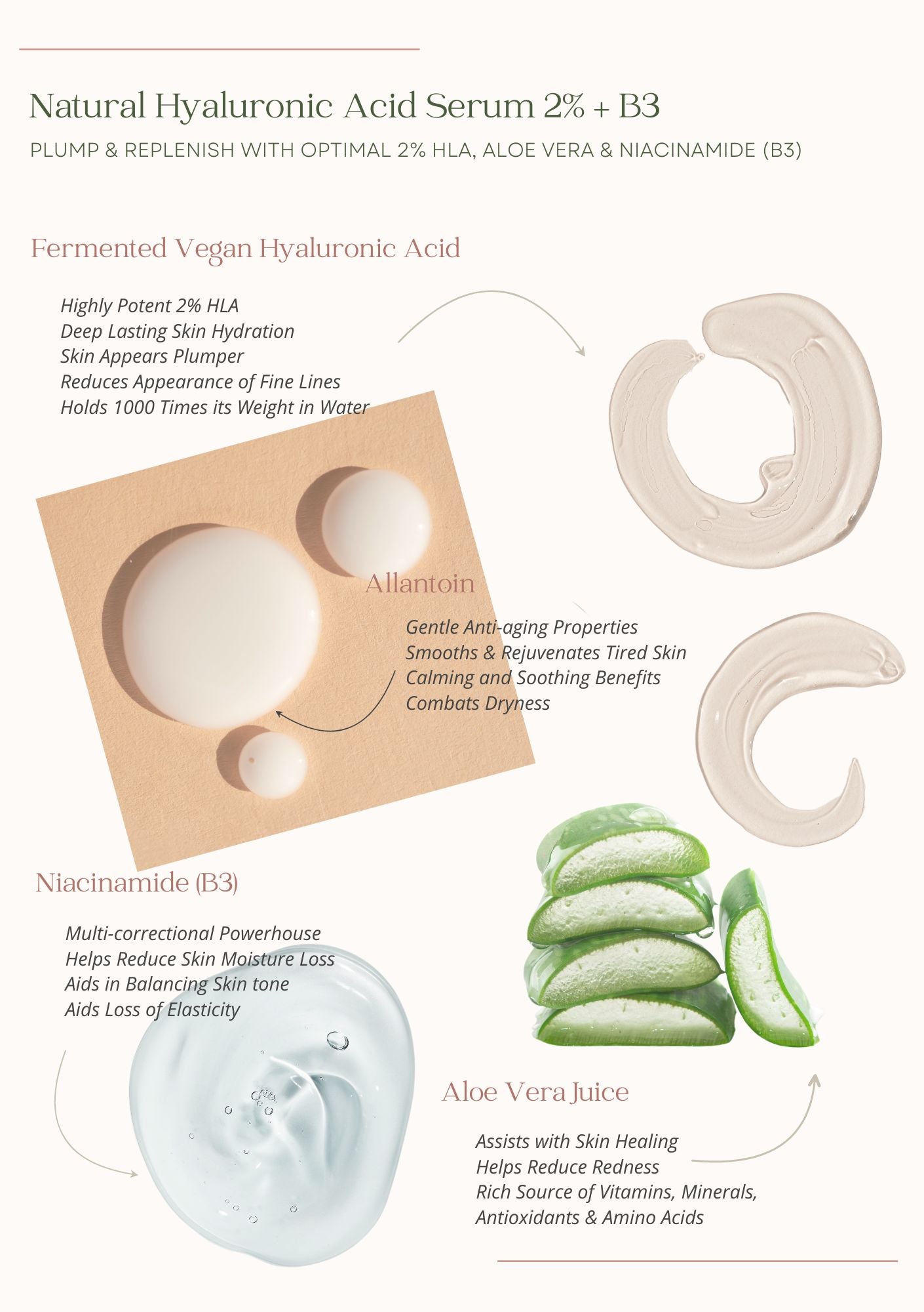 Natural Hyaluronic Acid Serum 2% + B3