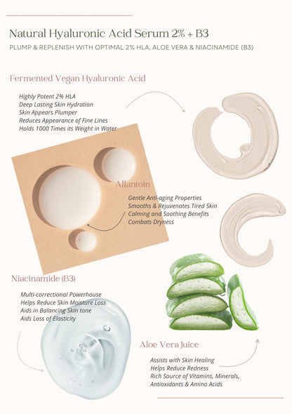 Natural Hyaluronic Acid Serum 2% + B3