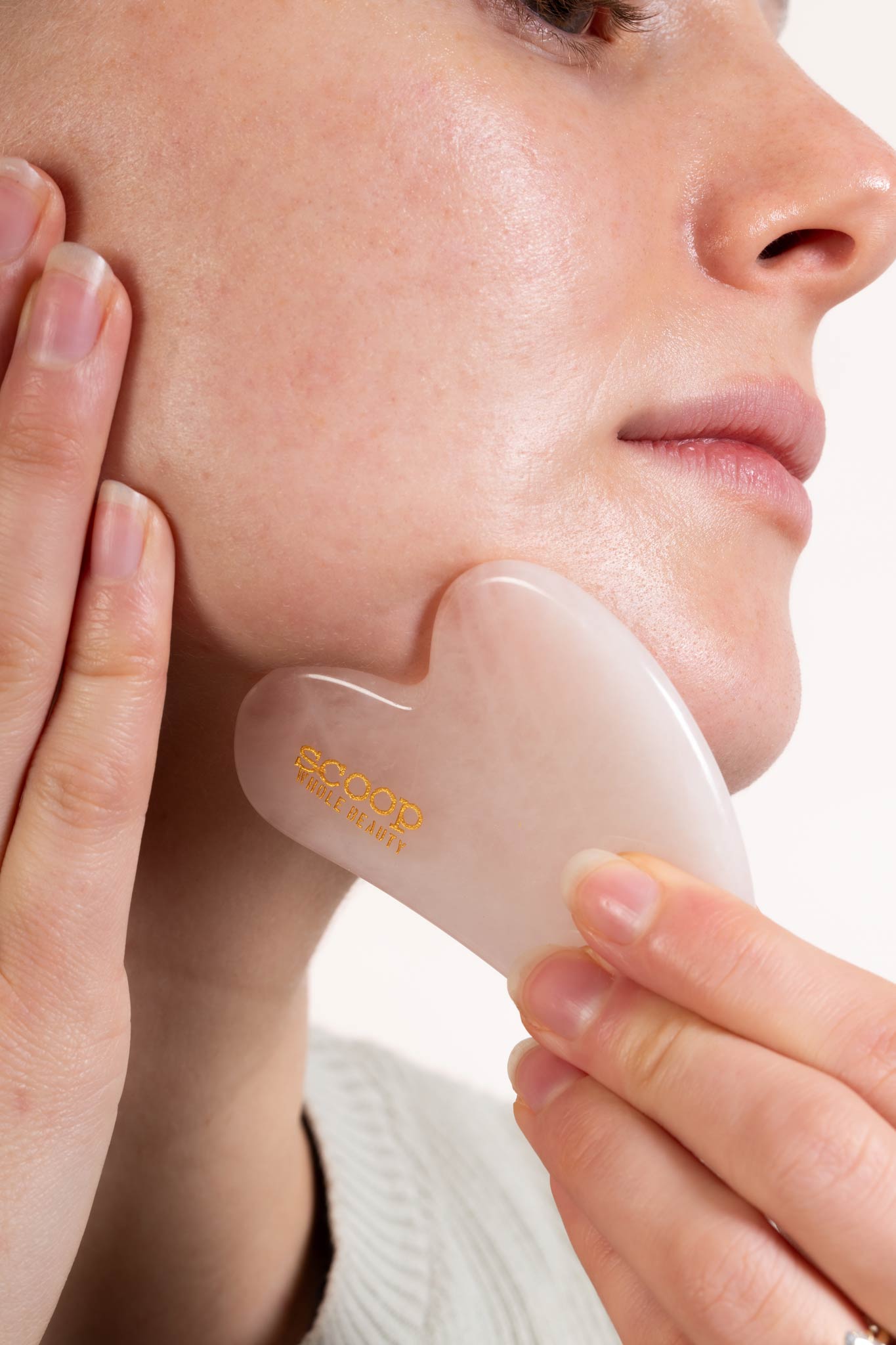 100% Rose Quartz Face Sculpting Gua Sha