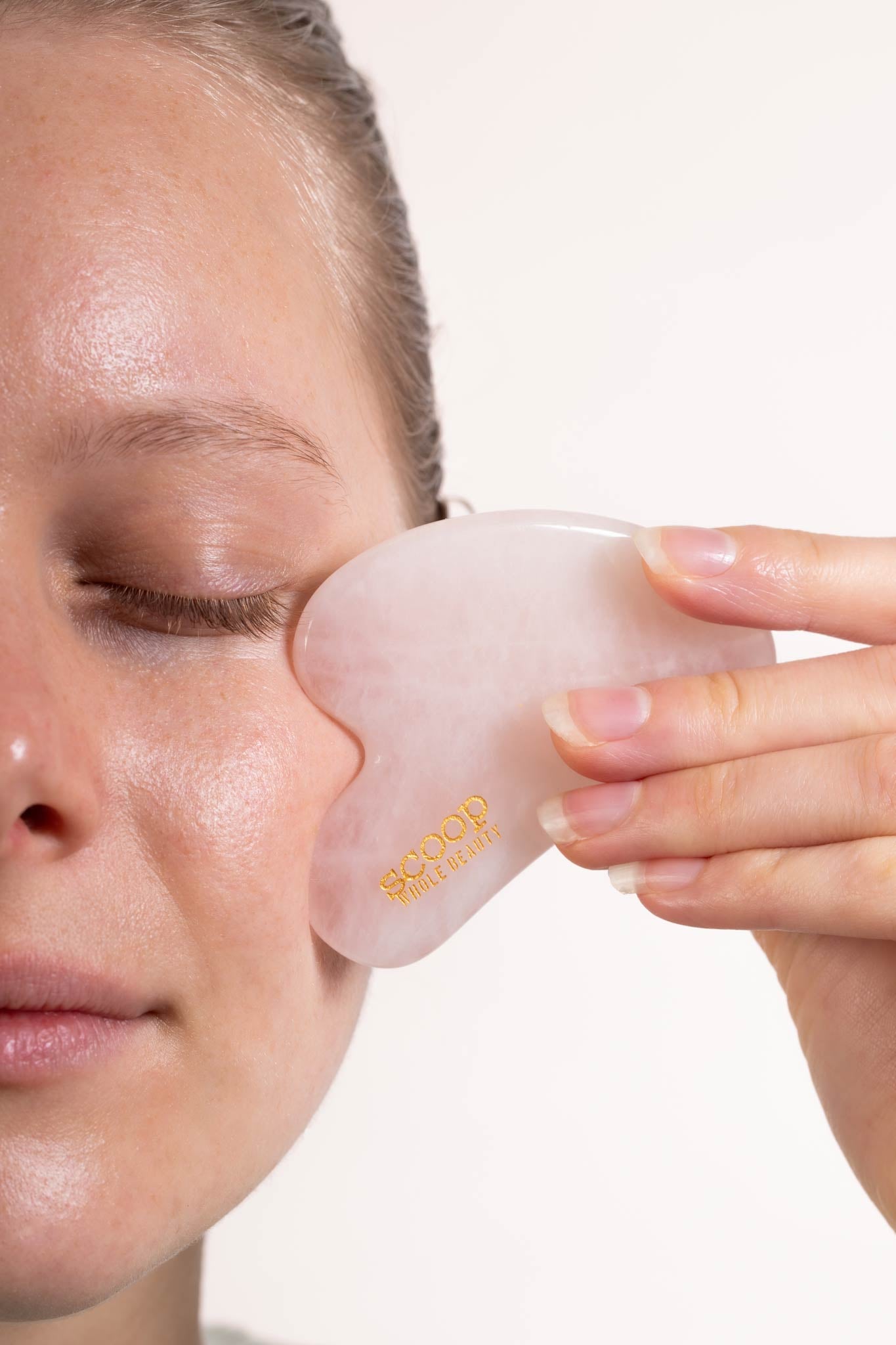 100% Rose Quartz Face Sculpting Gua Sha